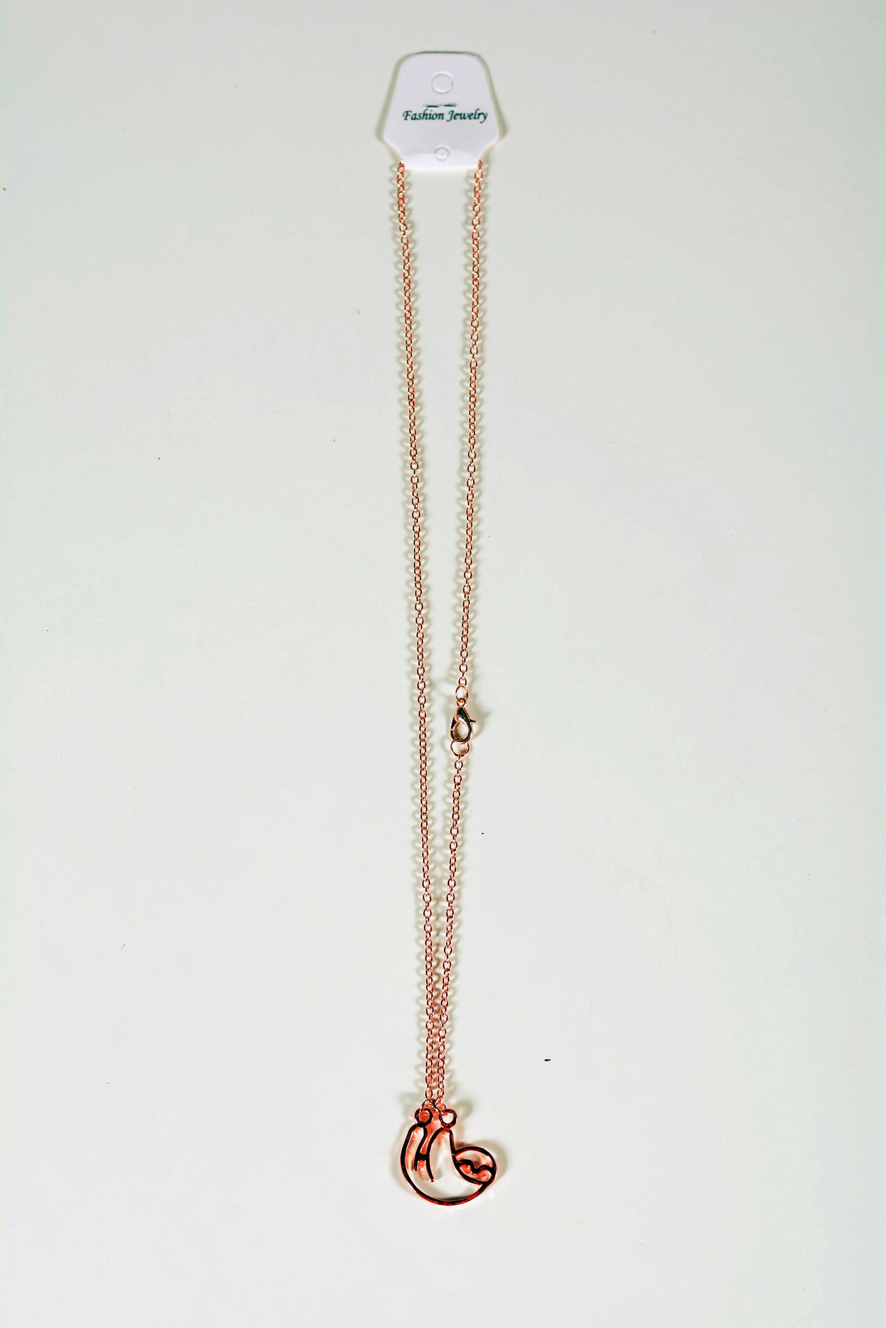 Rose Gold Sloth Pendant Necklace